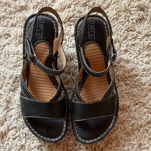 Born Black Leather Sandals